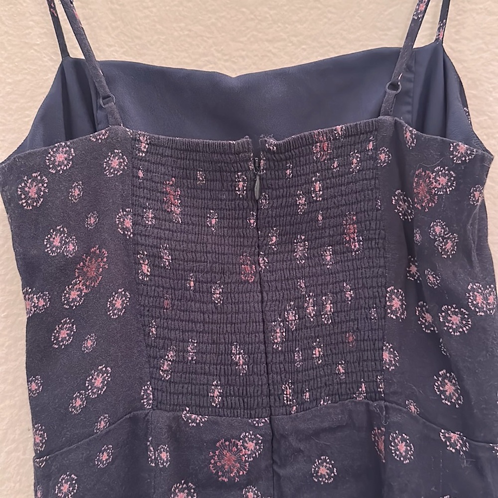 Cute Blue Mini Dress with Lilac Flowers - Picture 6 of 7